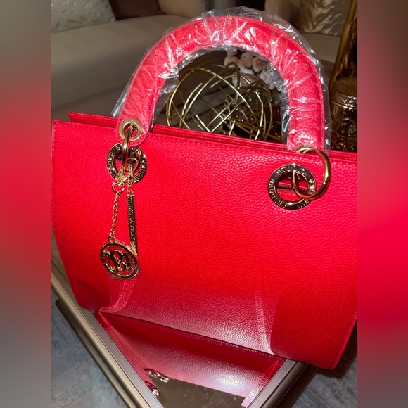 Badgley Mischka Handbags - ✨Badgley Mishcka✨Medium Size Tote with Big Logo Eyelet in Red NWT